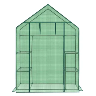 Mini Walk-in Greenhouse With PE Cover, 4-Shelf Indoor Outdoor Plant Gardening Green House For Garden Backyard, 56inch X 29inch X 77inch, Green