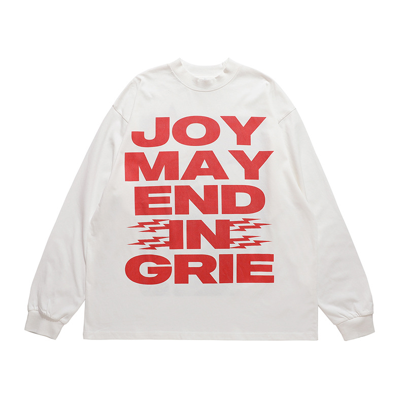 Vintage Printed Long Sleeve Loose T-shirt For Men