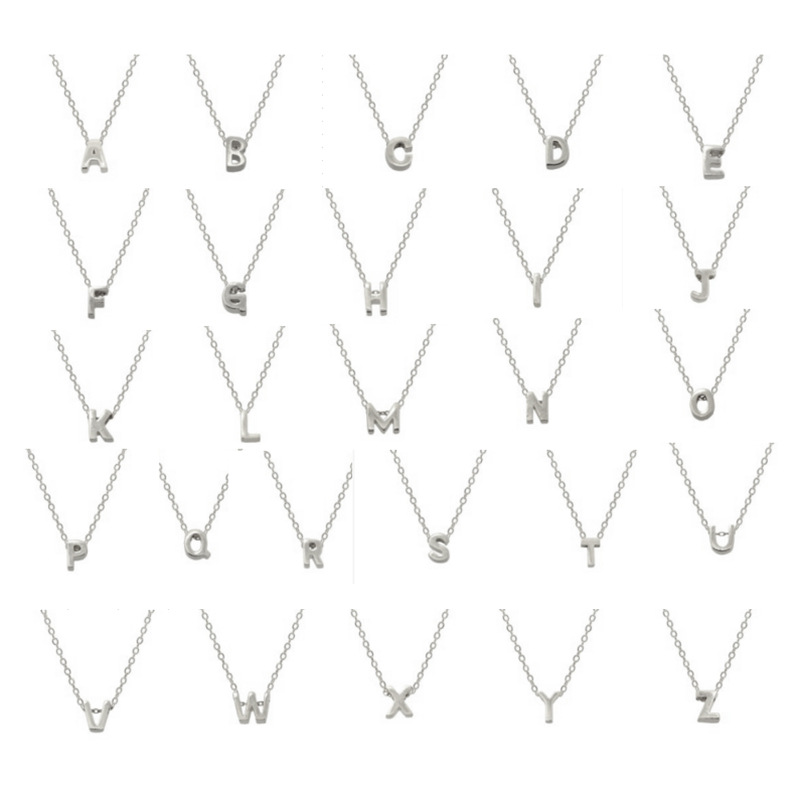 26 English Alphabet Perforated Necklace Hanging Clavicle Chain