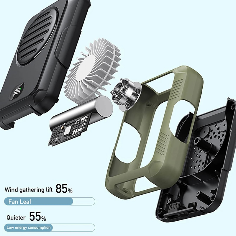 Leaf Less Waist Hanging Fan For Outdoor Sports Large Capacity Battery USB Charging  Portable High Wind Hanging Neck Fan — foto 3