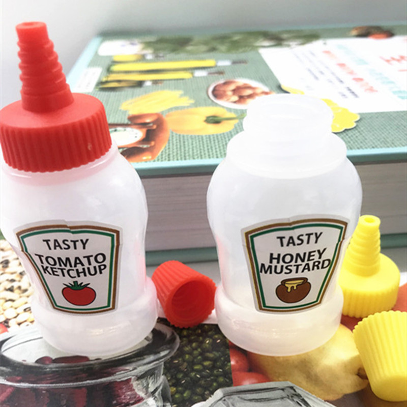 Title 6, Two portable salad dressing and ketchup bottles