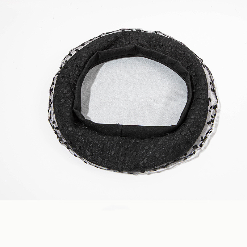 Thin Breathable Lace Mesh Black Beret