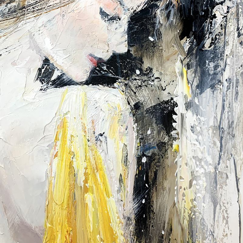 Handmade Oil Painting Canvas Wall Art Decoration Modern Elegant Woman Texture For Home Living Room Decor Rolled Frameless Unstretched Painting