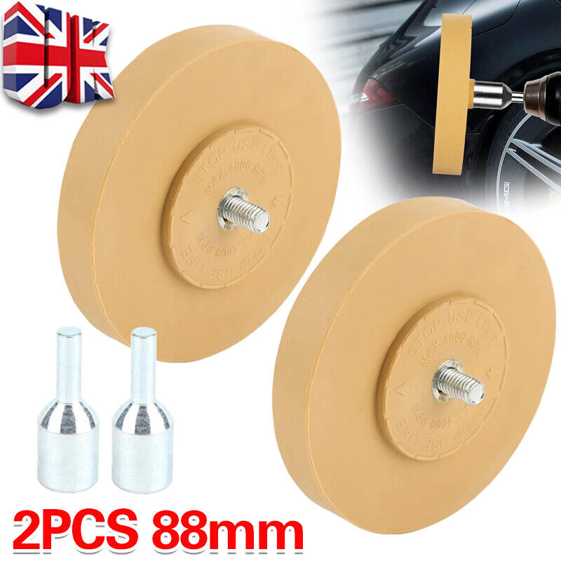 2X CARAMEL WHEEL WITH FREE DRILL ATTACHMENT S509509 RUBBER ERASER 88mm — image 4