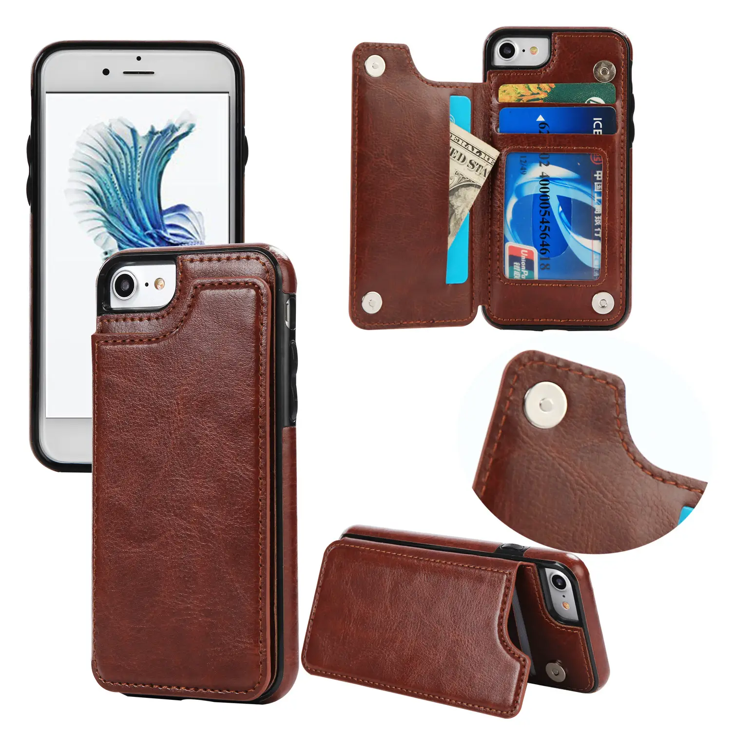 Crazy Horse Print Leather Protective Case Mobile Phone Holster