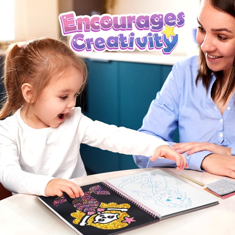 Foil Art Craft Kit For Kids, Children's Cartoon DIY Creative Activity Set