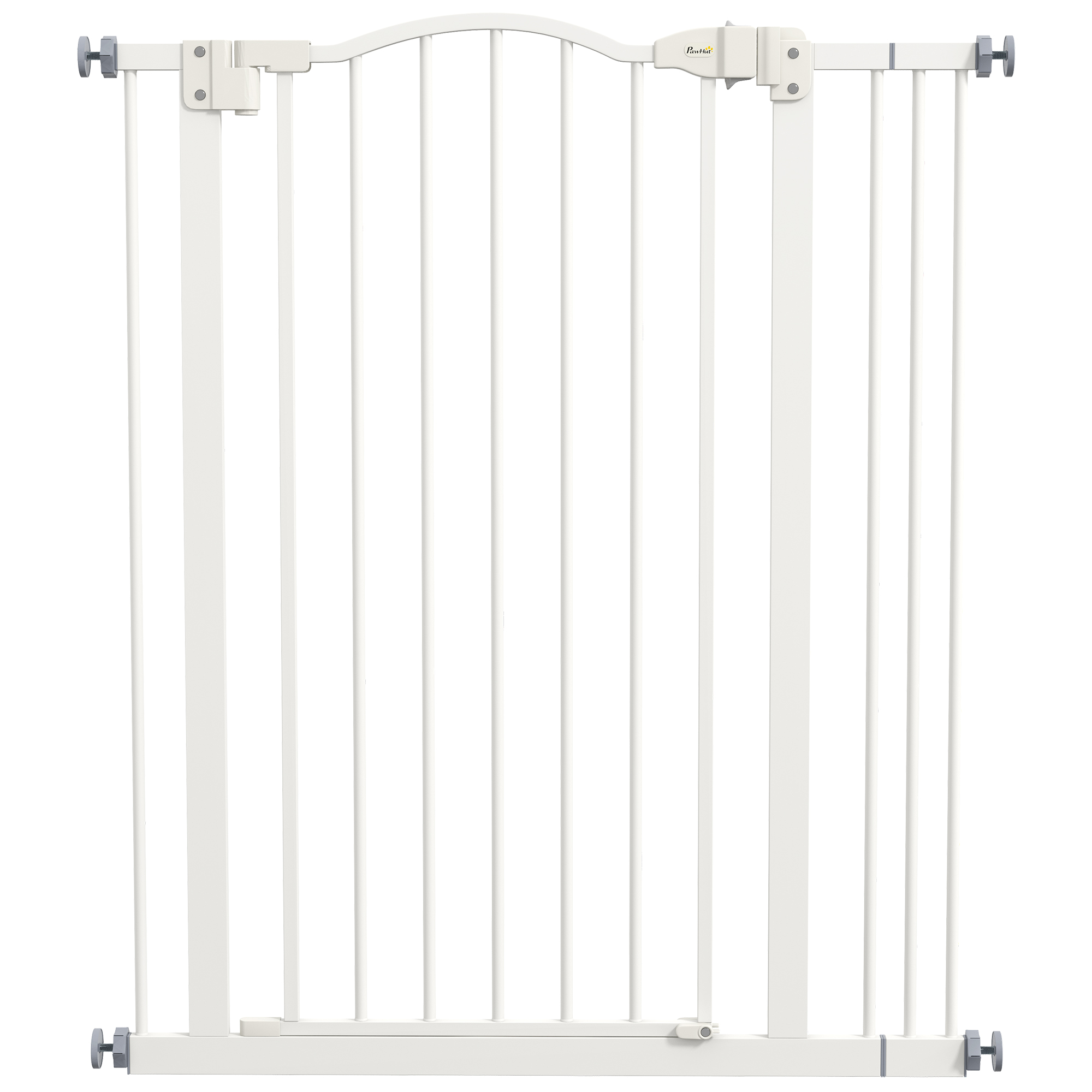 Metal Pet Safety Door Dog Door Folding Fence 74-87 Cm, White detail photo 5