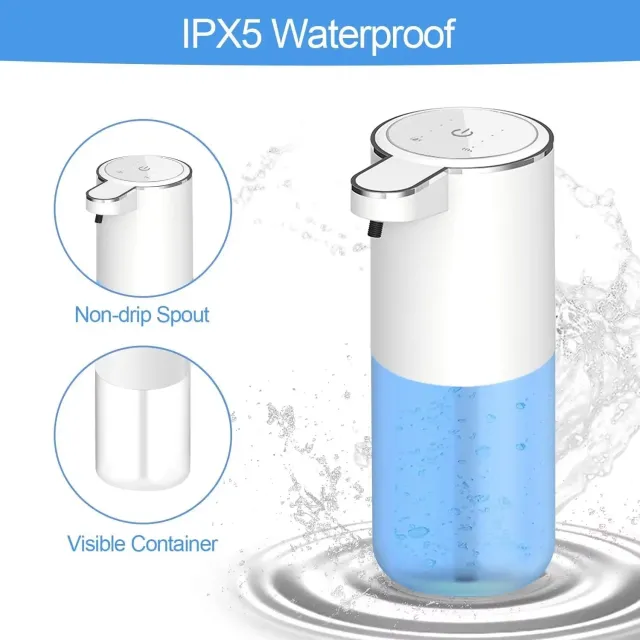 P11S Touchless Soap Dispenser 400ml USB Rechargeable Auto Foam Soap Dispenser Wall Mounted For Bathroom Kitchen Gel Black Top - Shop at LoveMi