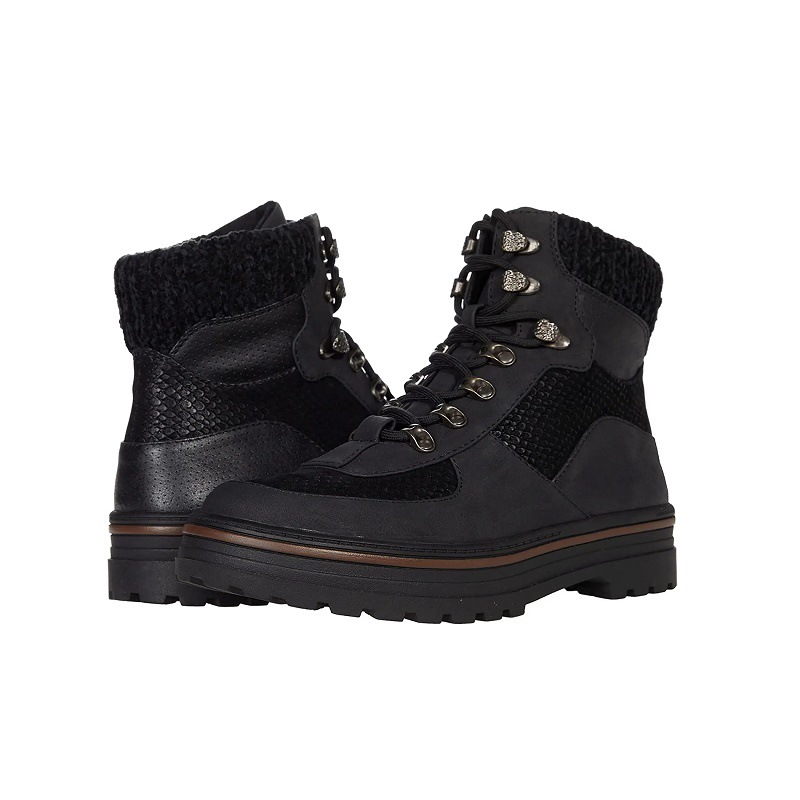 Large Size Fashion Martin Boots Women's High Top Lace Up Leopard Print Wool