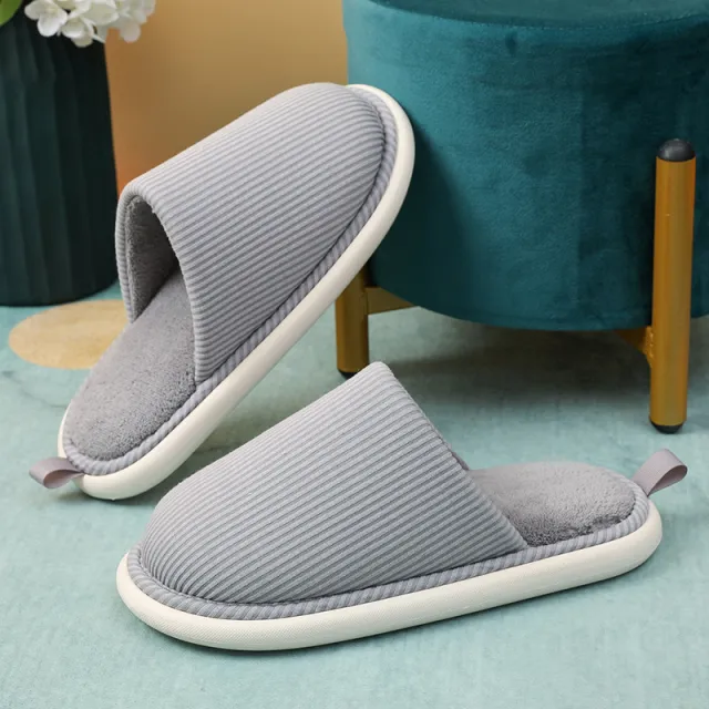 Winter House Slippers Eva Sole Anti slip Soft Furry Plush Slippers Women's Footwear Floor Shoes Grey - Shop at LoveMi