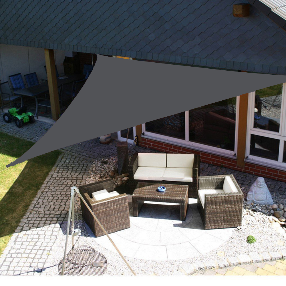 Triangle Sun Shade Sail Canopy Shelter Cover 5m Waterproof Outdoor Yard Garden — image 9