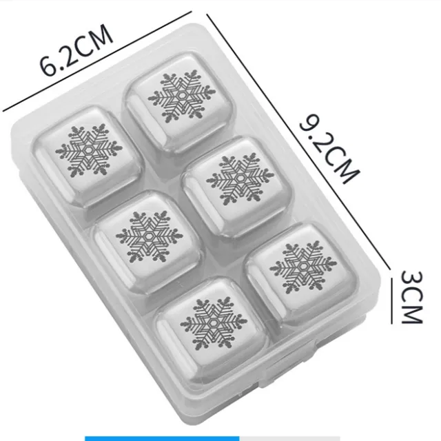 Foreign Wine Beer Whiskey Ice Tartar Set Bar Home Metal Ice Grain 6Grains Of Snowflakes - Shop at LoveMi
