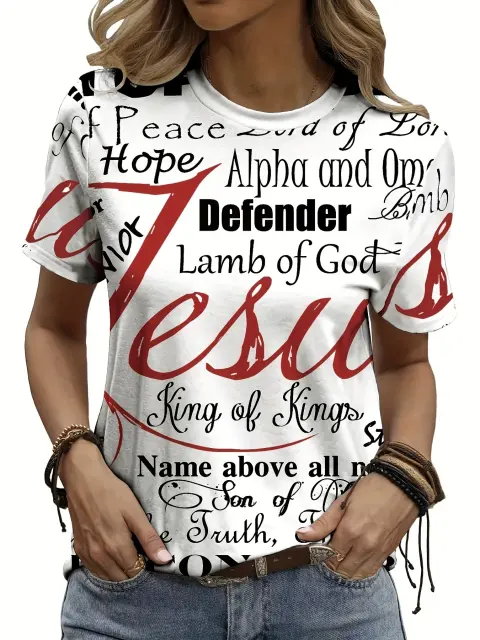 Women's Printed Round Neck Basic New Style Tshirt Leisure