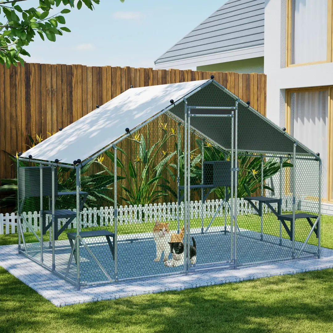 Extra Sturdy 3x2m Outdoor Metal Cat Cage