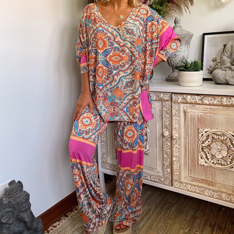 Hot Sale Women Ethnic Style Printed Suit