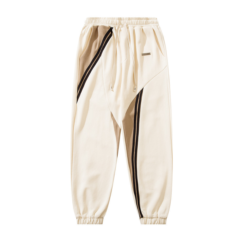 Men's Fashion Contrast Color Patchwork Drawstring Pants
