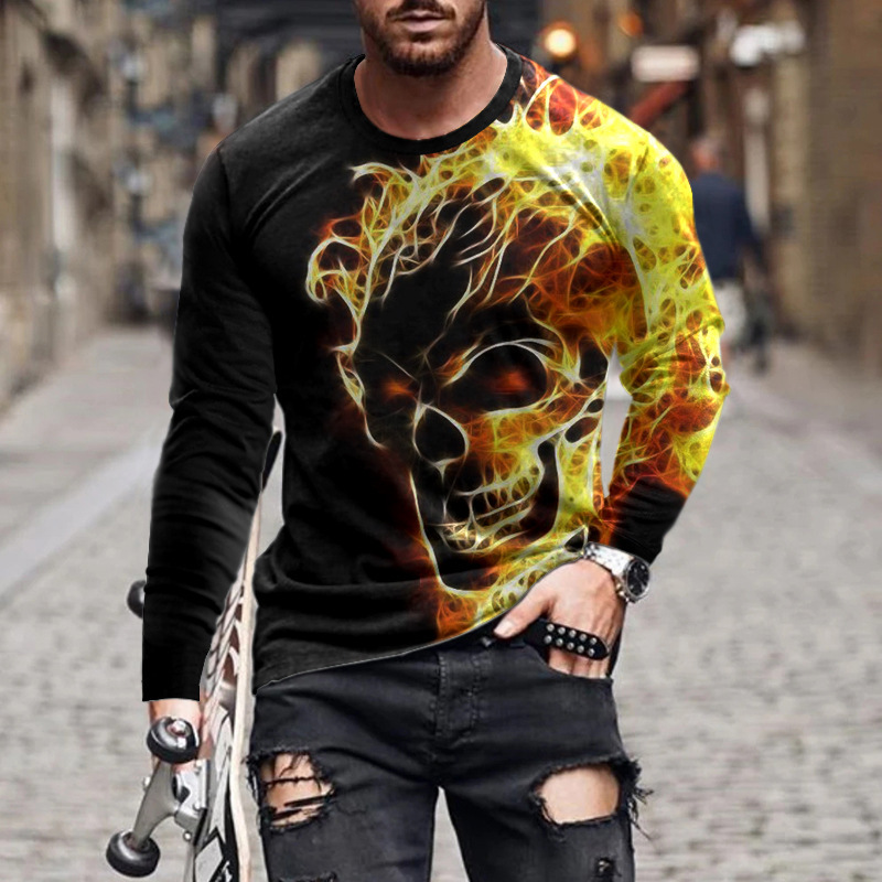 Title 2, New mens loose round neck 3D printed T-shirt, ...