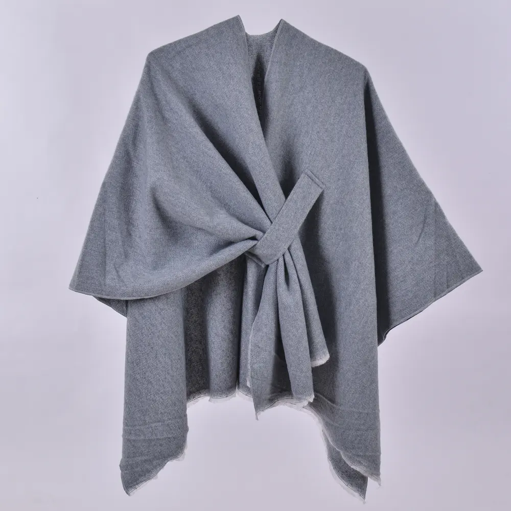 Women's Solid Knit Split Shawl