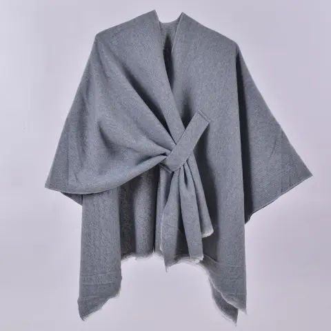 Women's Solid Knit Split Shawl