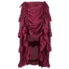 Palace Corset Irregular Short Pirates Of The Caribbean Skirt - Wine - View 1