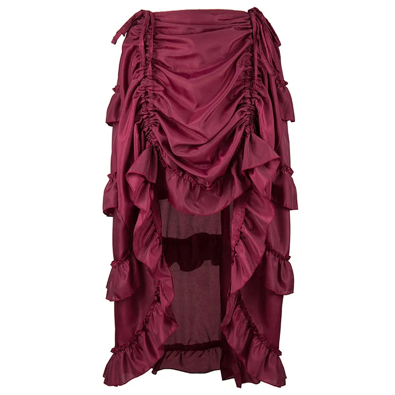 Palace Corset Irregular Short Pirates Of The Caribbean Skirt - Wine