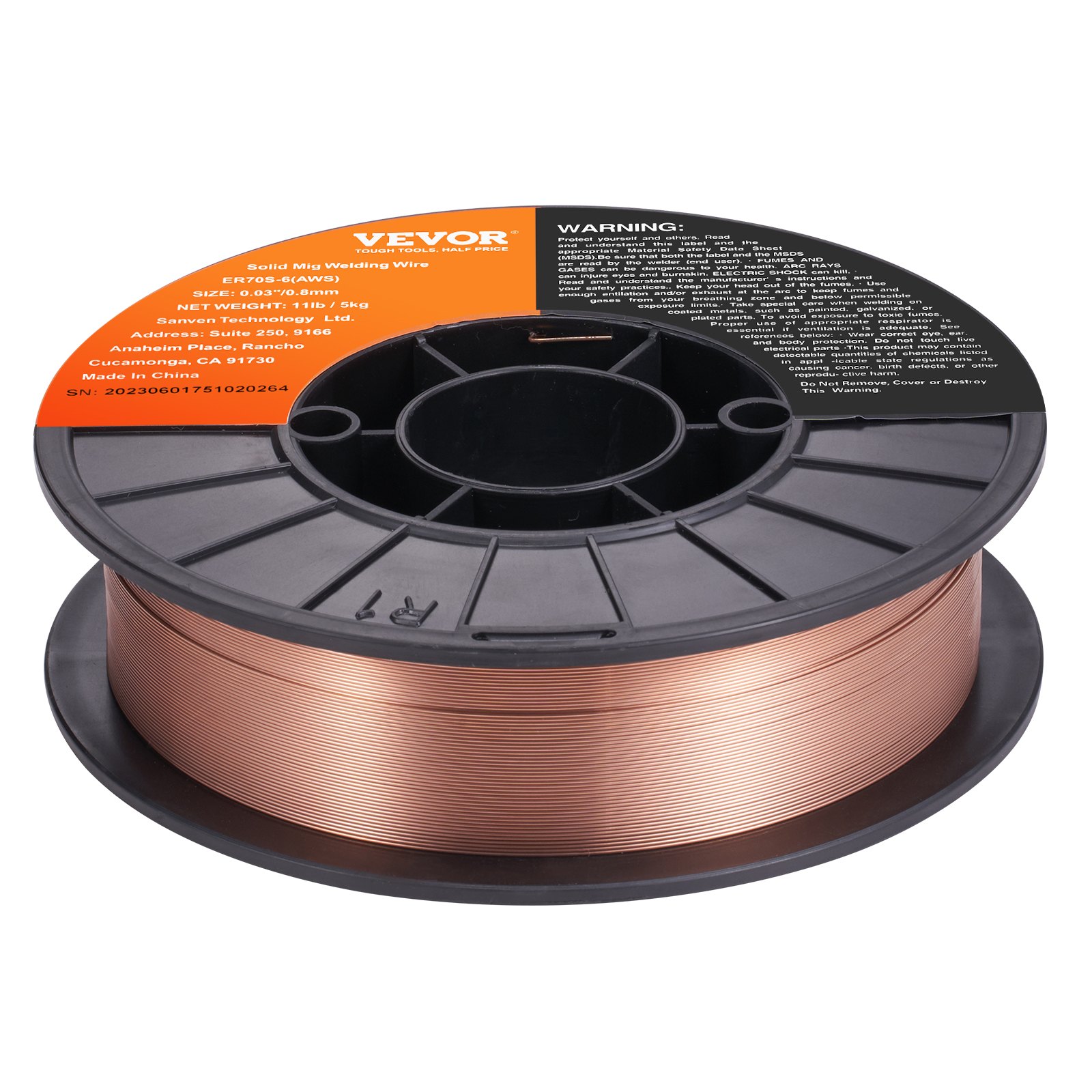 VEVOR Solid MIG Welding Wire ER70S-6 0.03-inch 11LBS Mild Steel MIG Welding Wire image 8