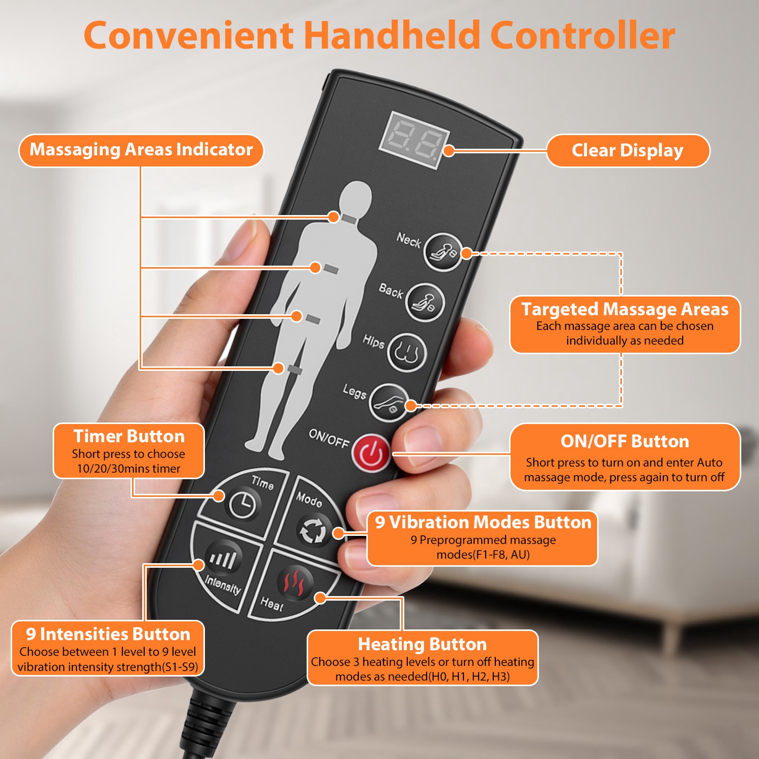 Vibration Massage Mat With Heat Full Body Massage Mattress Pad Electric Heated Massager With 10 Motors 9 Modes 9 Intensities 3 Heating Levels 3 Timer With Storage Bag Earplugs Car Charger For Neck Ba