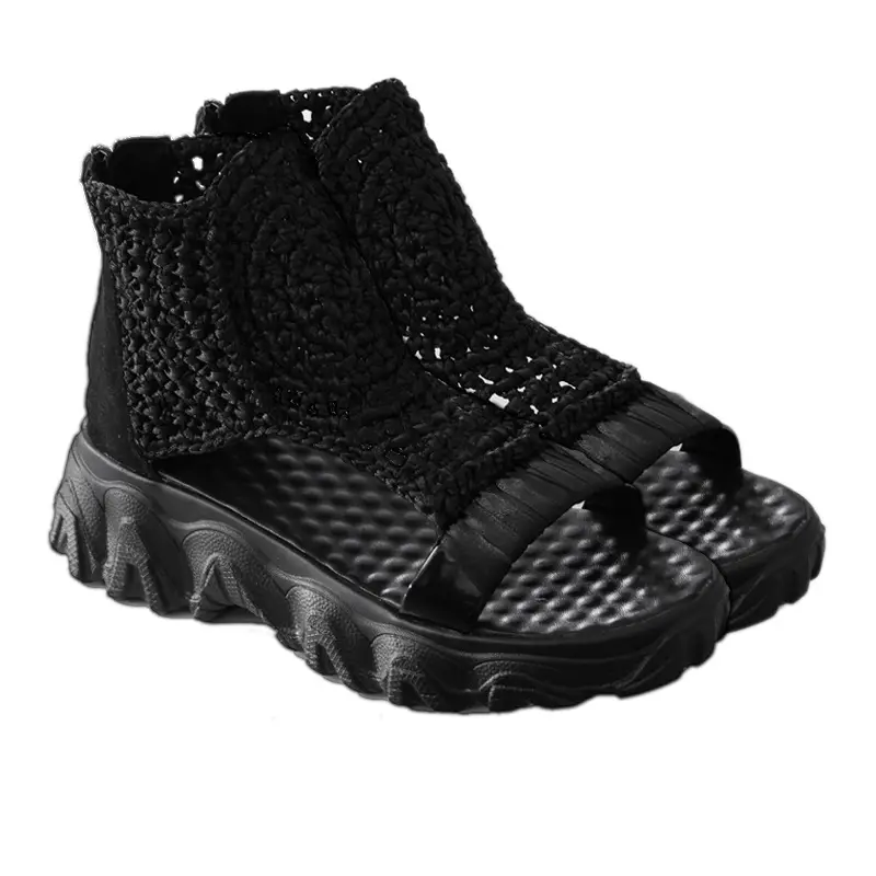 Knitted Wool Sandals Women's Thick Sole Casual