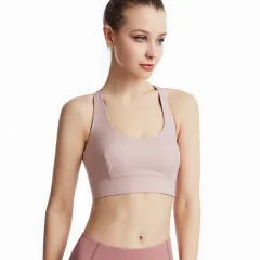 Sports Beautiful Back Fitness Sports Vest Bra - Bean Paste Powder-2Xl - View 1