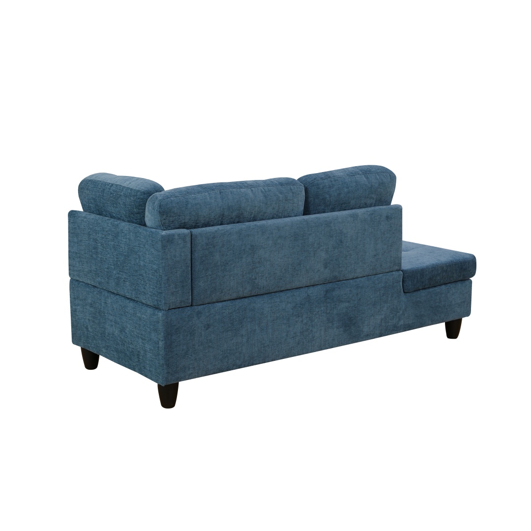 Pickup Only--Blue Flannel 3-Piece Couch Living Room Sofa Set