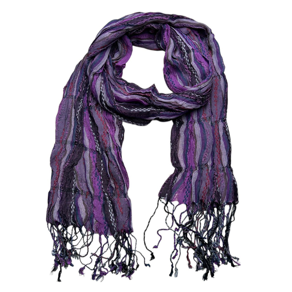 Royal Purple Jacquard Pattern Scarf,Regal Textured Scarf ,Luxe Look For Evening Wear,Scarf,vacation,daily Life,evening Party,Office Appropriate Subtlety For Women Men - Women's Clothing