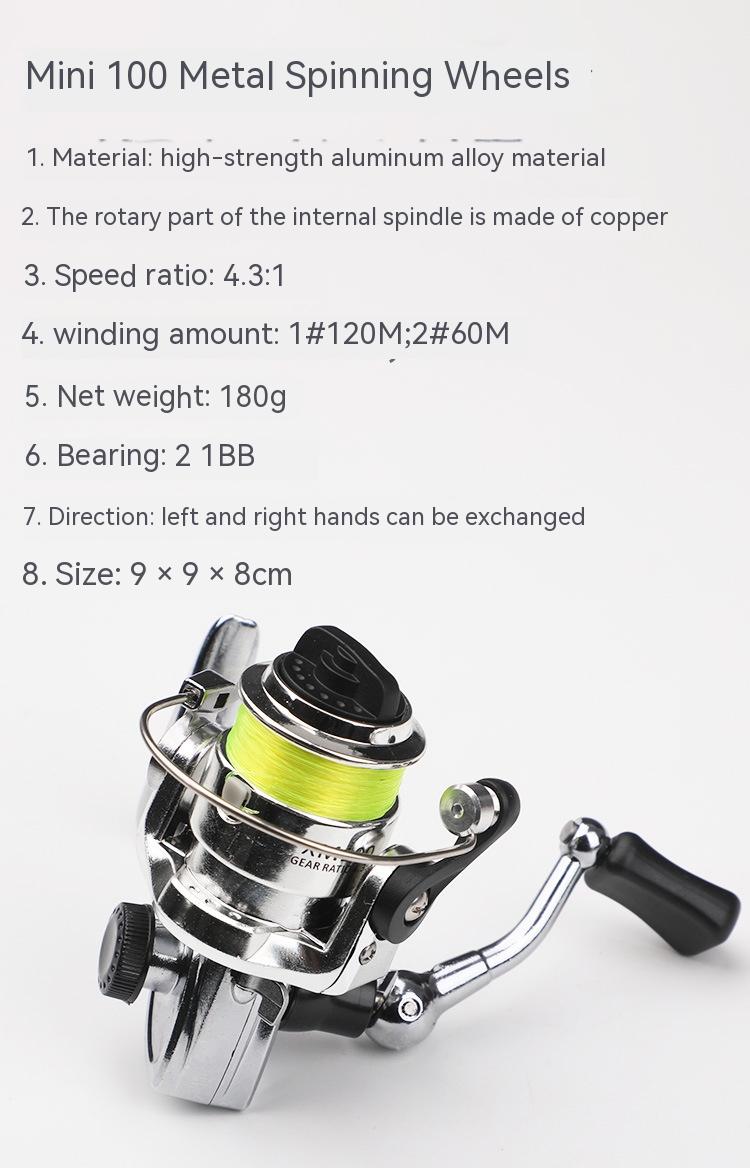 Title 1, Pen Fishing Rod With Mini Metal Spinning Reel