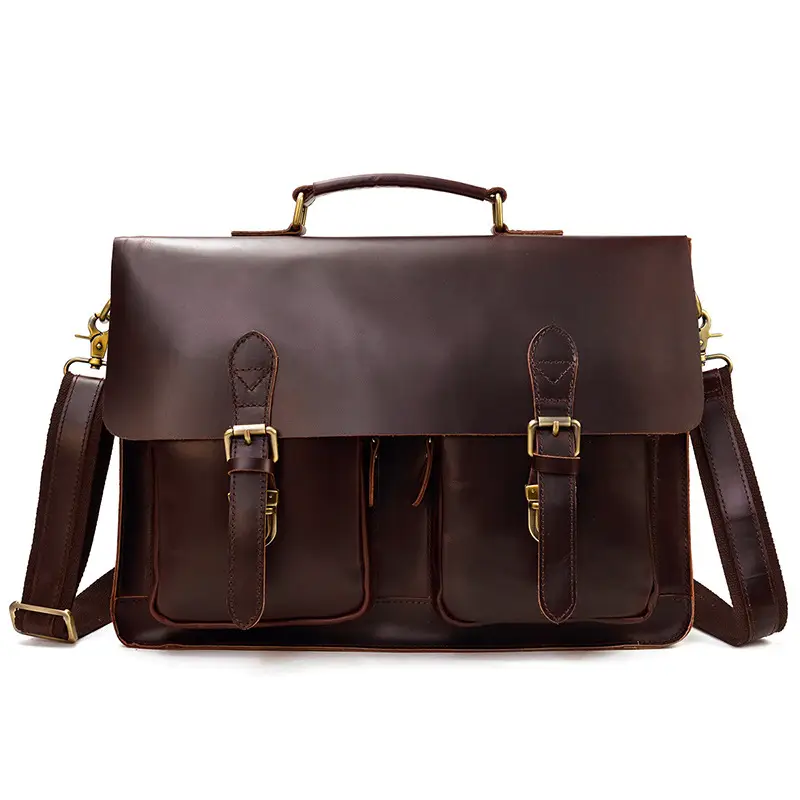 Men's Fashion Personality Leather Retro Portable Briefcase