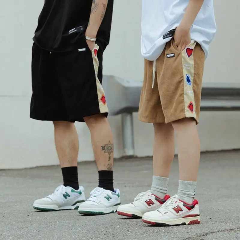 Retro Embroidered Corduroy Casual Shorts Men's Trendy Brand