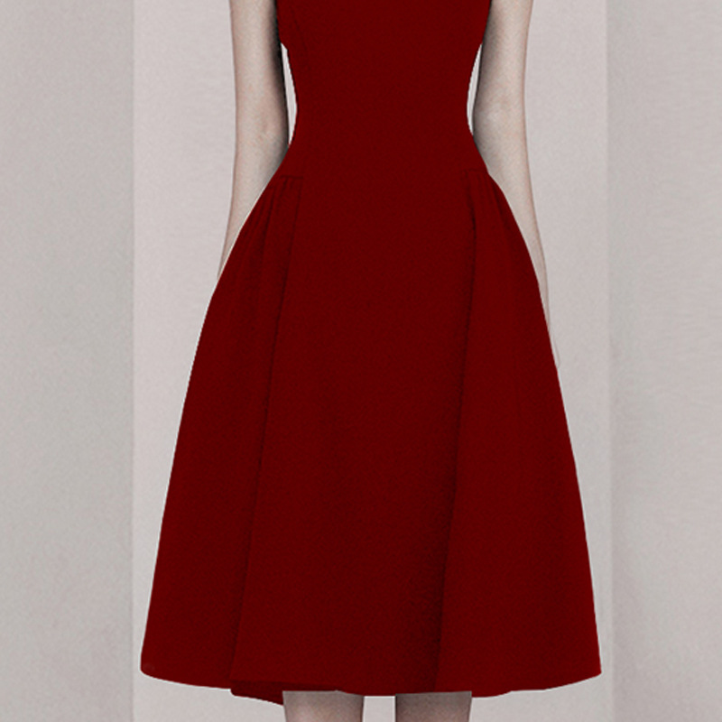 Women's Hepburn Style Slim Waist Suspender Dress