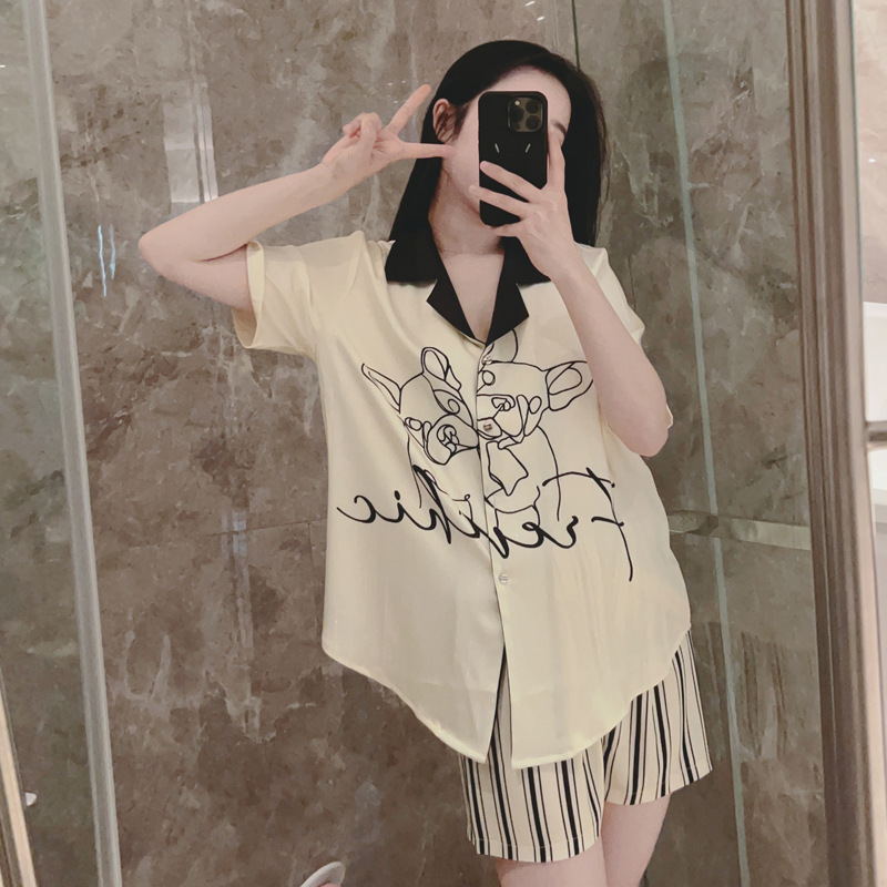 Ice Silk Cool Feeling Thin Fashion Cartoon Home Clothes Summer
