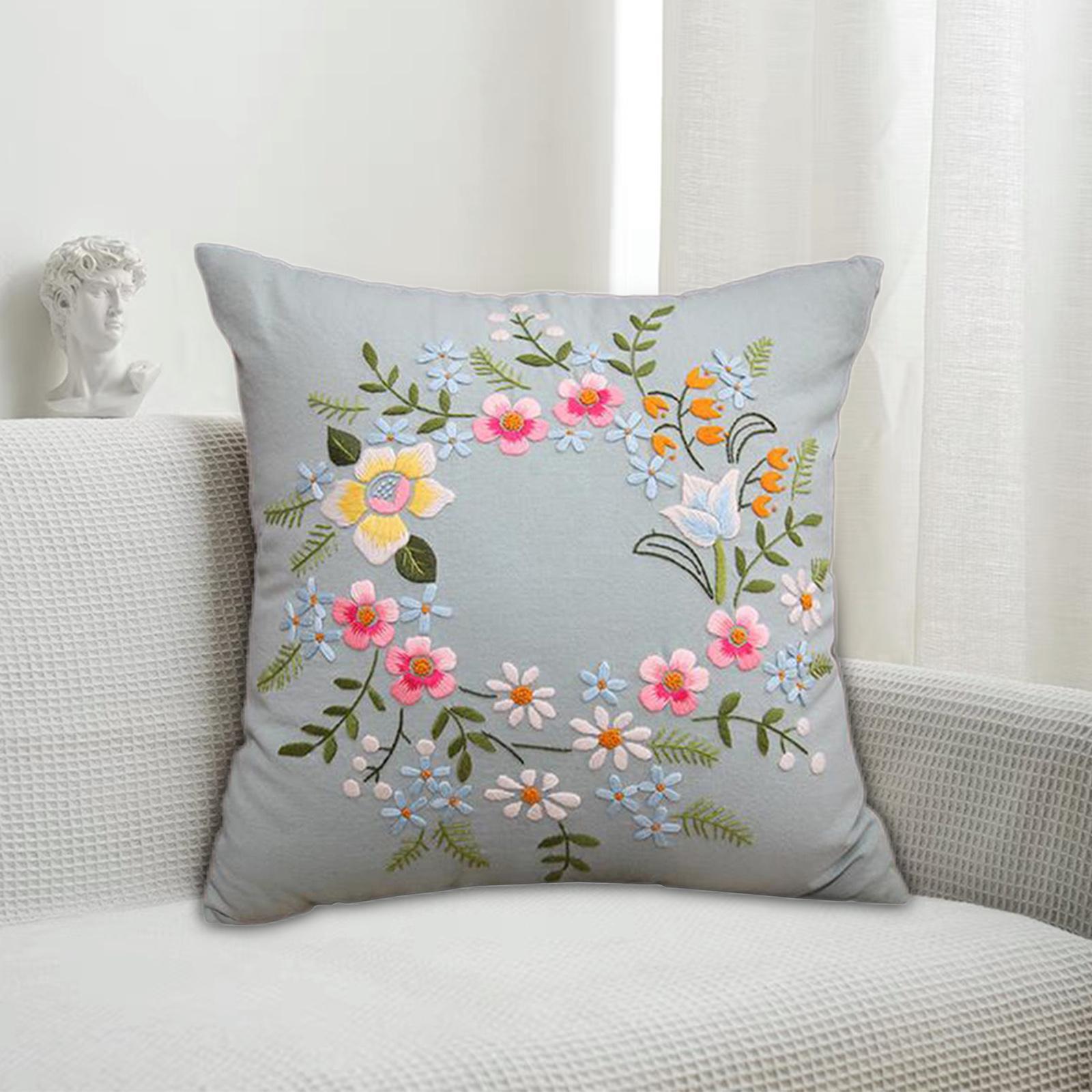 Semi-finished embroidery pillow covers kit sewing craft