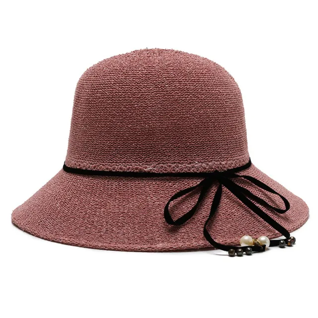 Korean Version Of Fashion Dome Fisherman Ins Trend Warp Knitted Breathable Sun Hat Pink - Shop at LoveMi