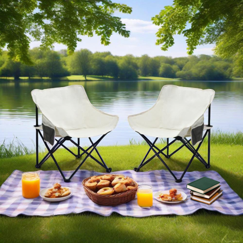 Outdoor Camping Chairs Folding Portable, Carry Bag ,Beige Beige - Shop at LoveMi