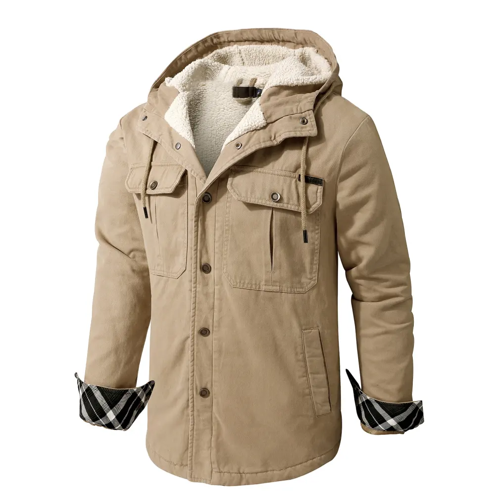 Large Size Plus Velvet Thick Hooded Solid Color Winter
