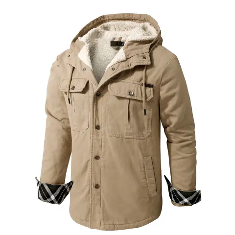 Large Size Plus Velvet Thick Hooded Solid Color Winter
