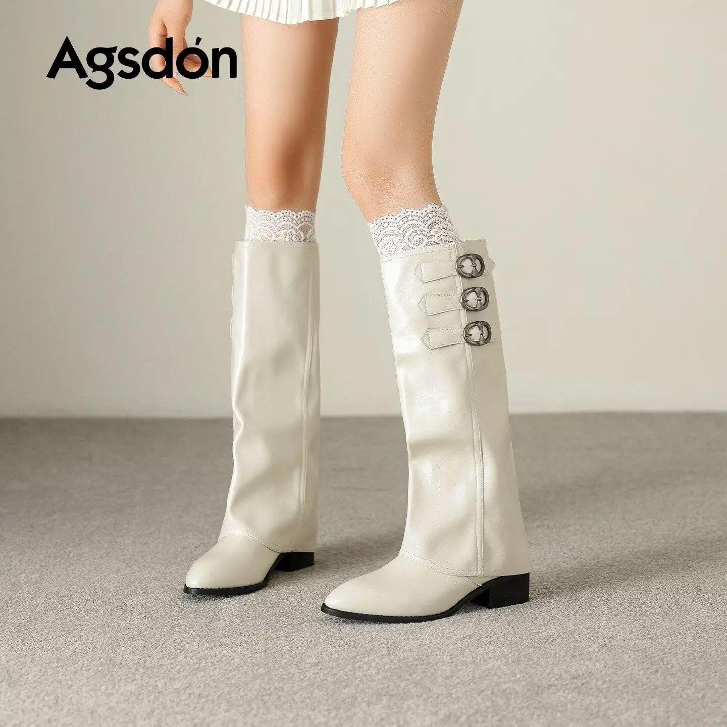 2026 Women's Pointed Toe Knee High Boots