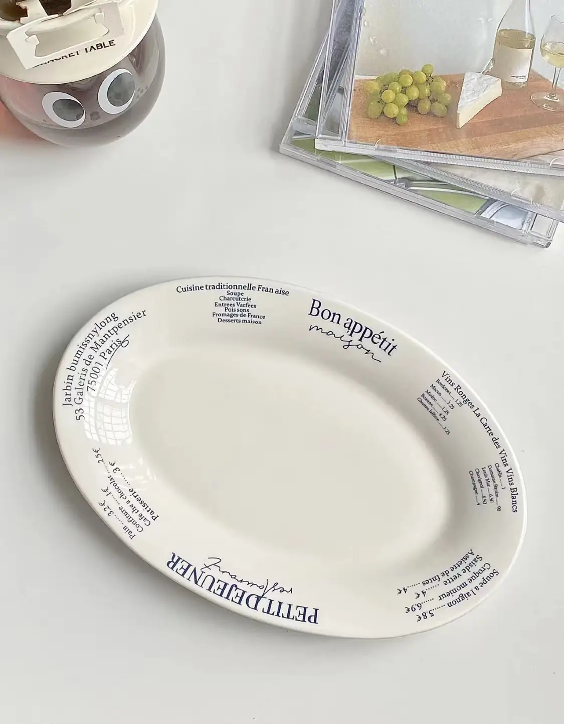 Ceramic Disc Oval Plate Dessert Plate Set For Breakfast