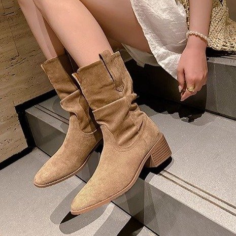 Denim Pointed Toe Boots