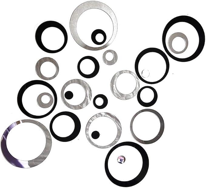 24-Piece Black And Silver Acrylic Mirror Wall Decal Set For Modern Home Decor