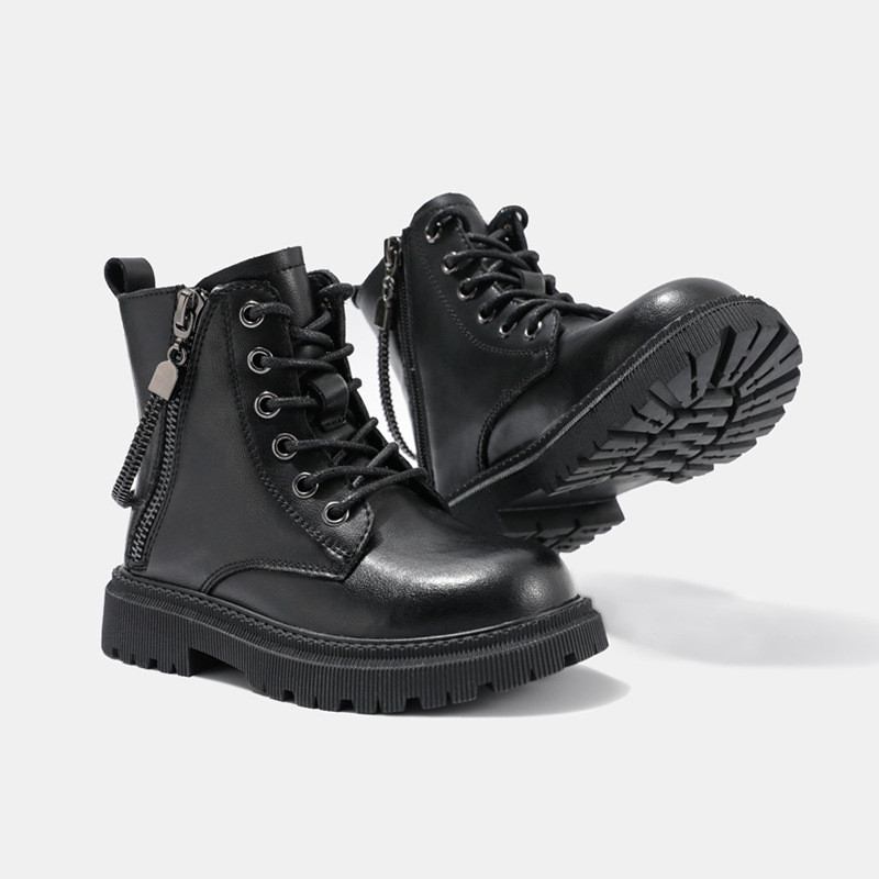 Autumn And Winter Children's Leather Martin Boots