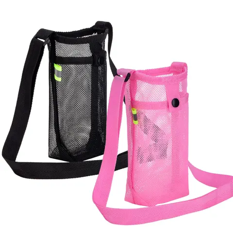 Water Bottle Holder Carrier with Adjustable Shoulder Strap Beach