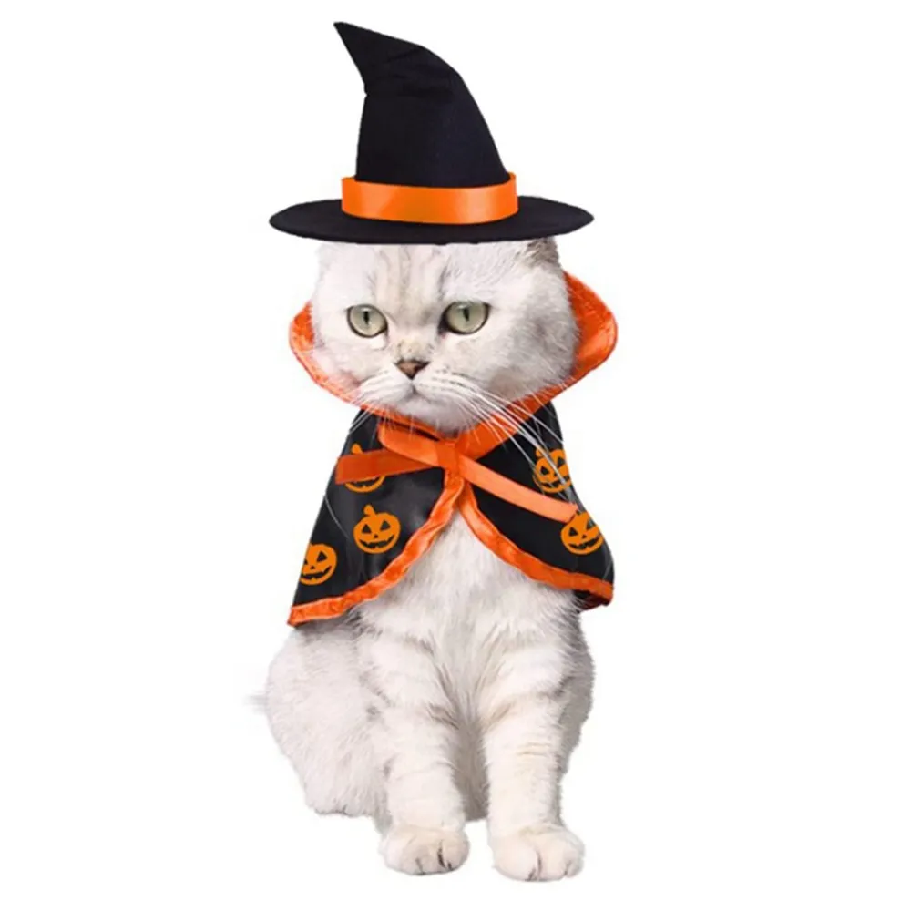 Pet Halloween Cape Hat Set Dogs Cute