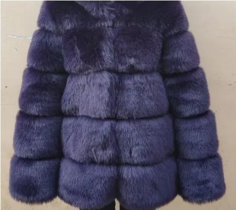 Women's Fur Coat Is Popular In Europe And America - Navy