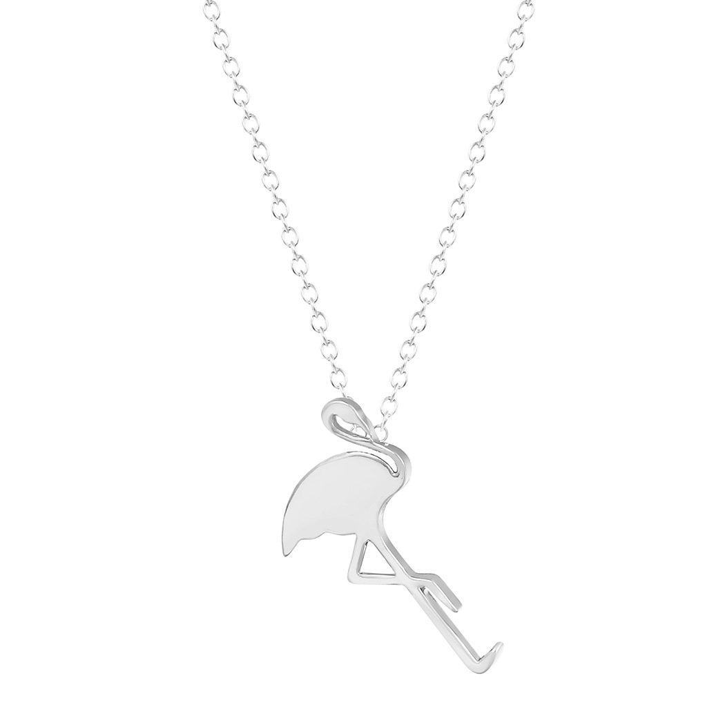 Title 3, Red-crowned Crane Ostrich Pendant Necklace Short